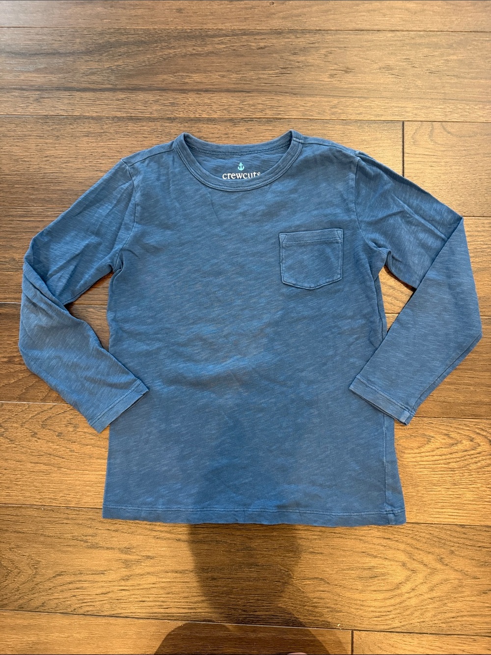 Crewcuts Boys Long-Sleeve Pocket Tee in Heathered Blue Size Small 6/7 - C13-055